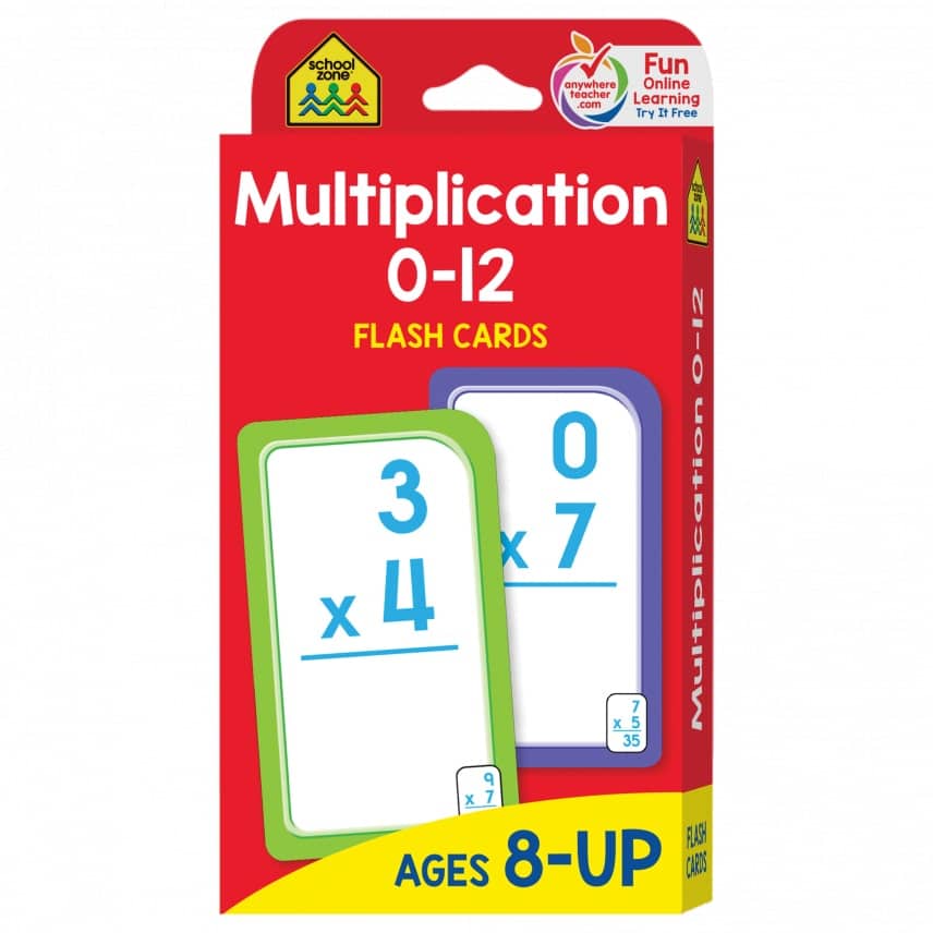 Multiplication 0 12 Flash Cards by School Zone