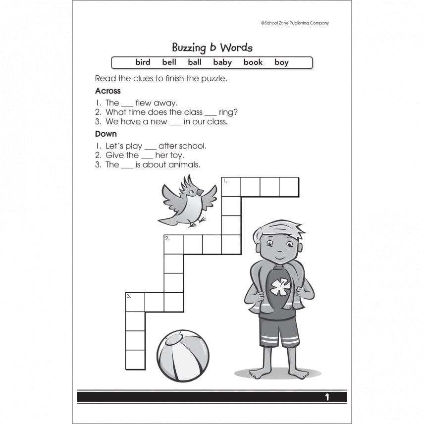 My First Crosswords Grades 1 2 Workbook by School Zone 1