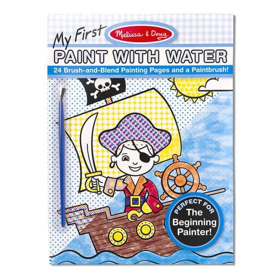 My First Paint With Water Kids Art Pad With Paintbrush Pirates Space Construction and More by Melissa Doug