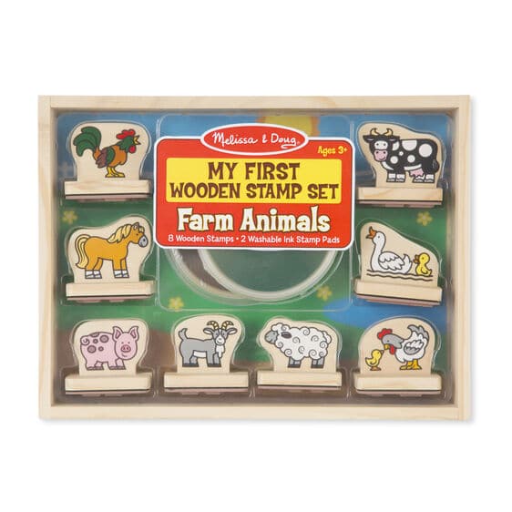 My First Wooden Stamp Set Farm Animals by Melissa Doug
