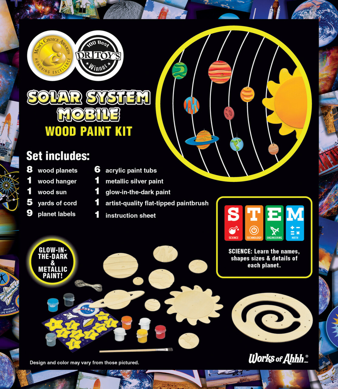 NASA Solar System Mobile Wood Paint Kit by Works of Ahhh 1