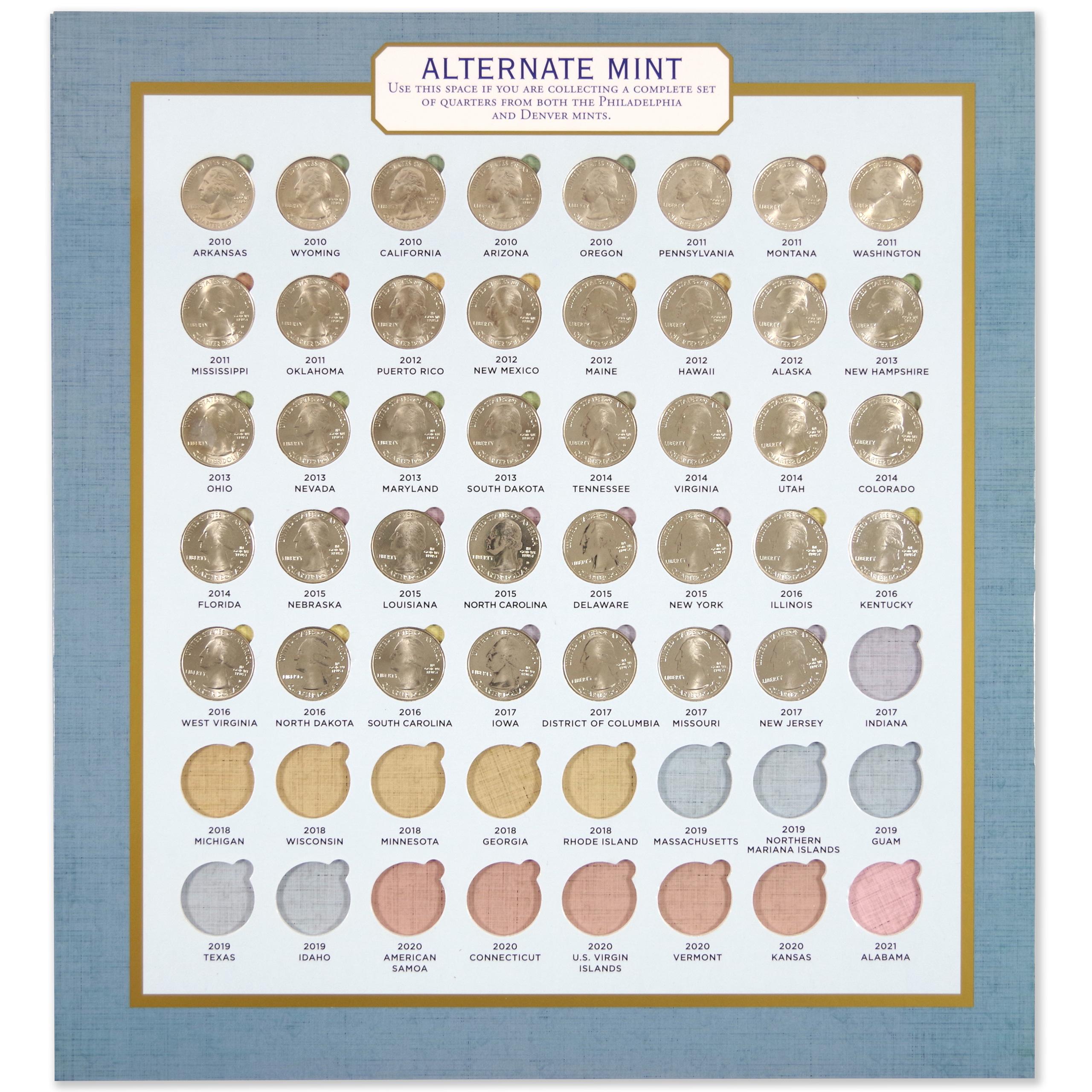 National Parks Commemorative Quarters Collectors Map 2010 2021 by Peter Pauper Press 4