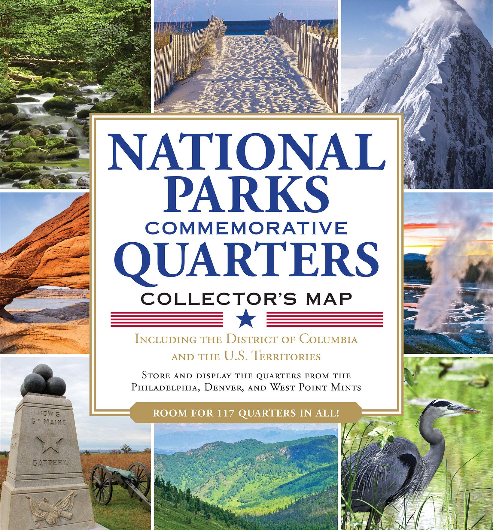 National Parks Commemorative Quarters Collectors Map 2010 2021 by Peter Pauper Press