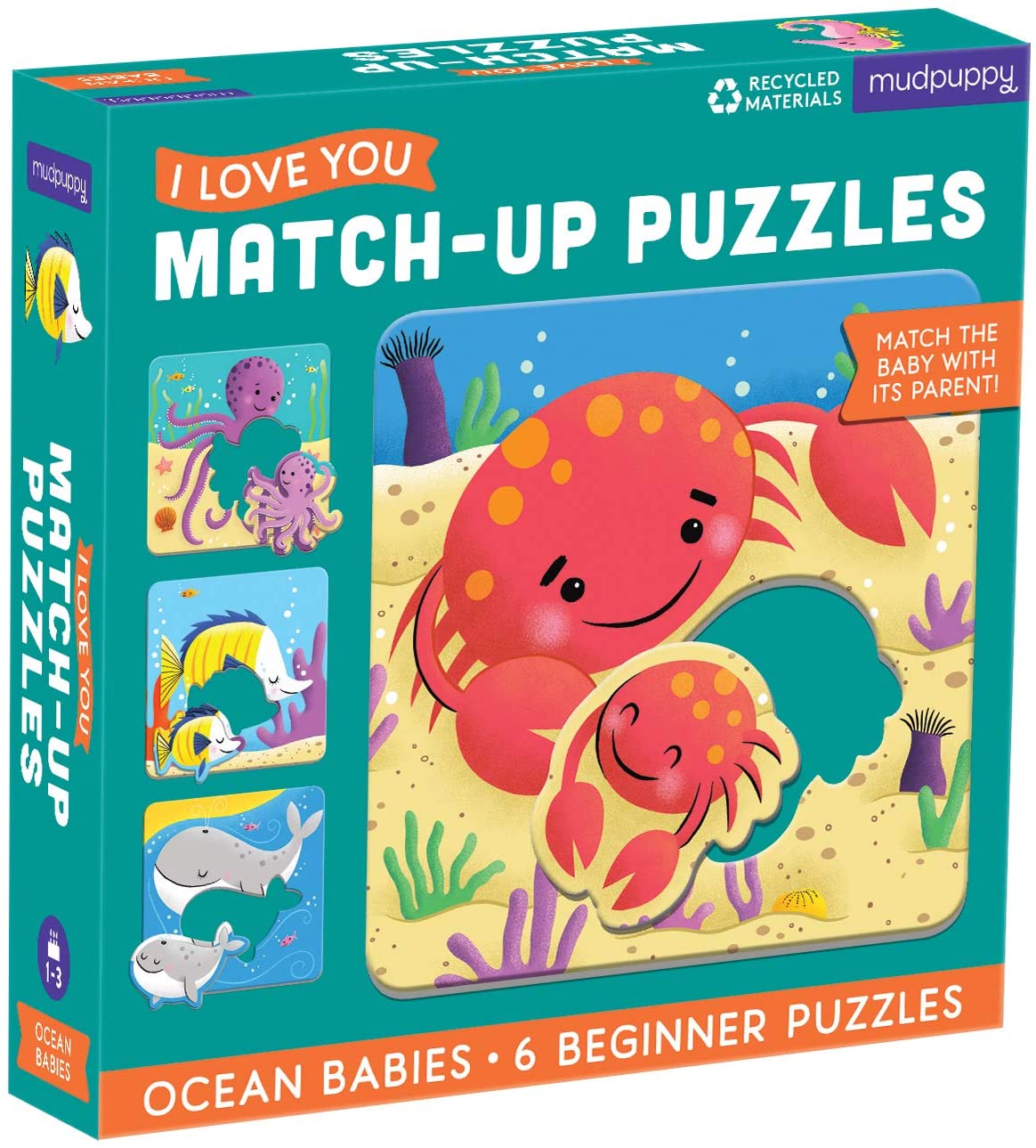 Ocean Babies I Love You Match Up Puzzle by Mudpuppy