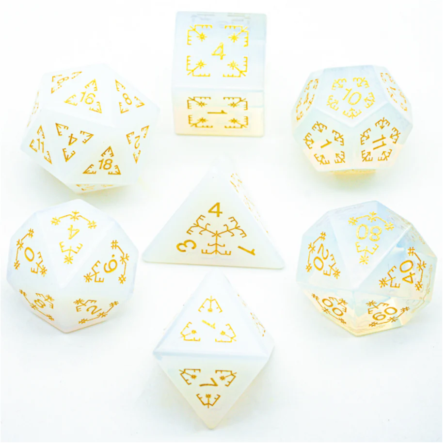 Opalite and Flourish Dice Set-by-Foam Brain Games