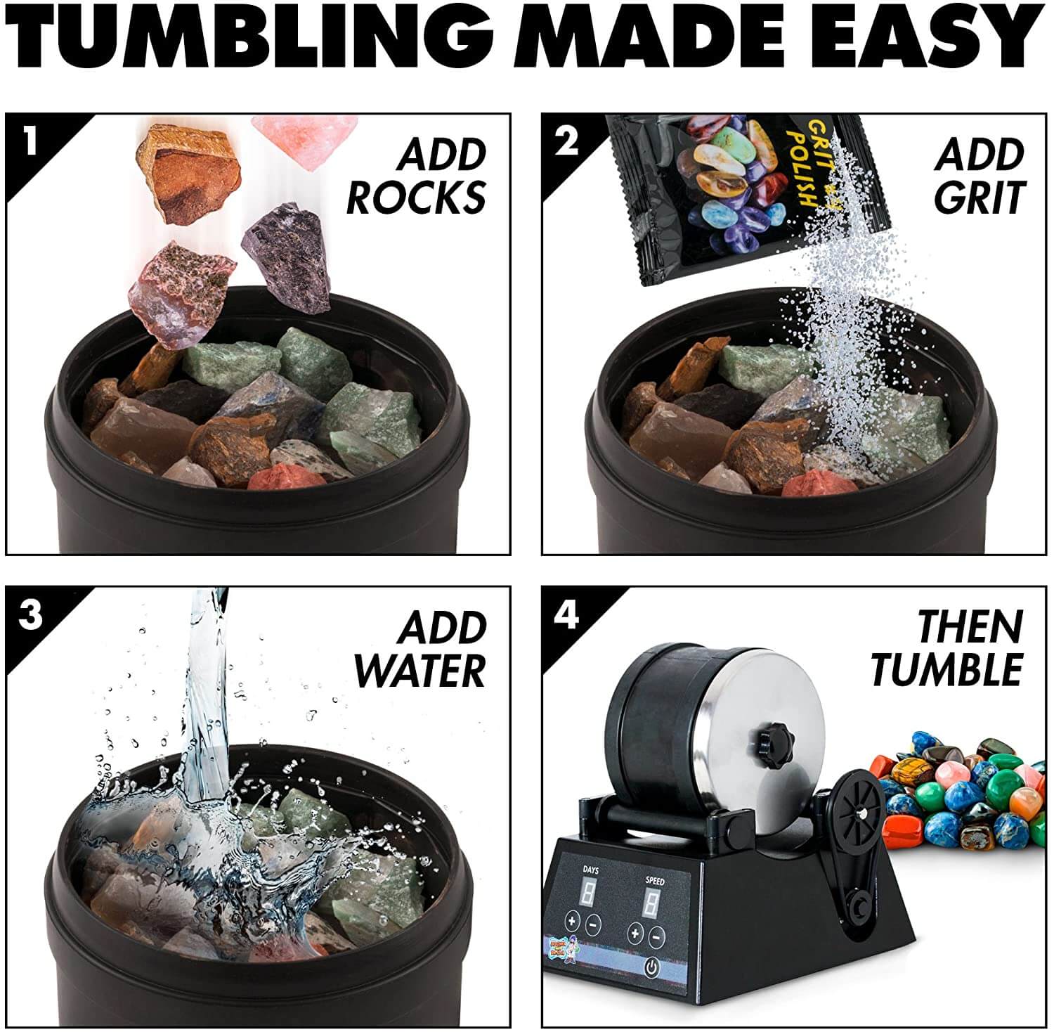 PRO Series Rock Tumbler by Discover With Dr. Cool 4