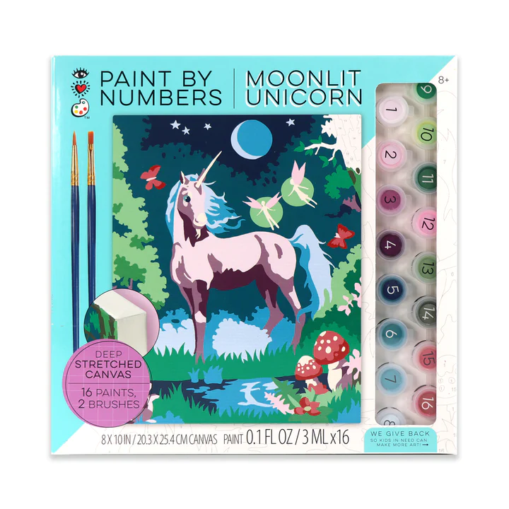 Paint by Numbers Moonlit Unicorn-by-Bright Stripes