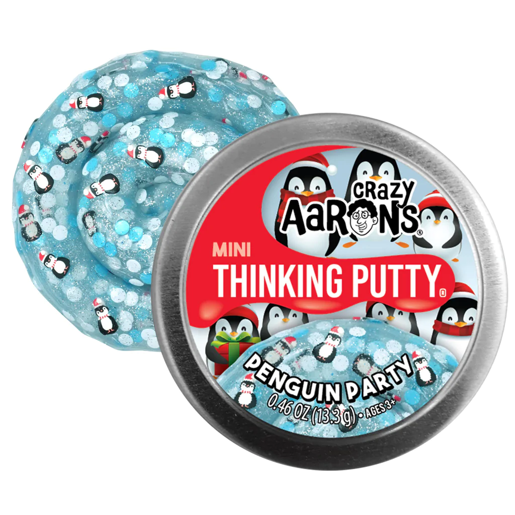 Penguin Party Holiday Putty Mini Tin by Crazy Aarons Putty World