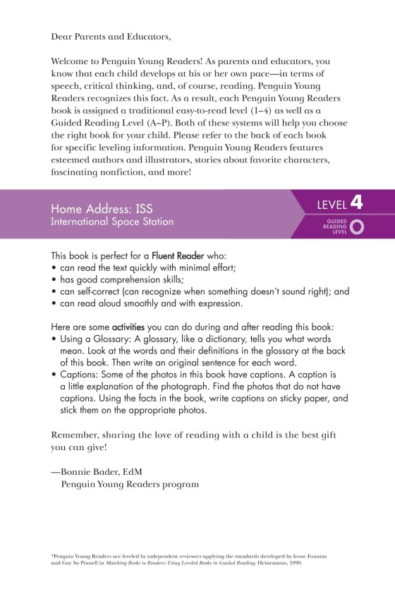 Penguin Young Readers Level 4 Home Address ISS International Space Station by Penguin Random House 1