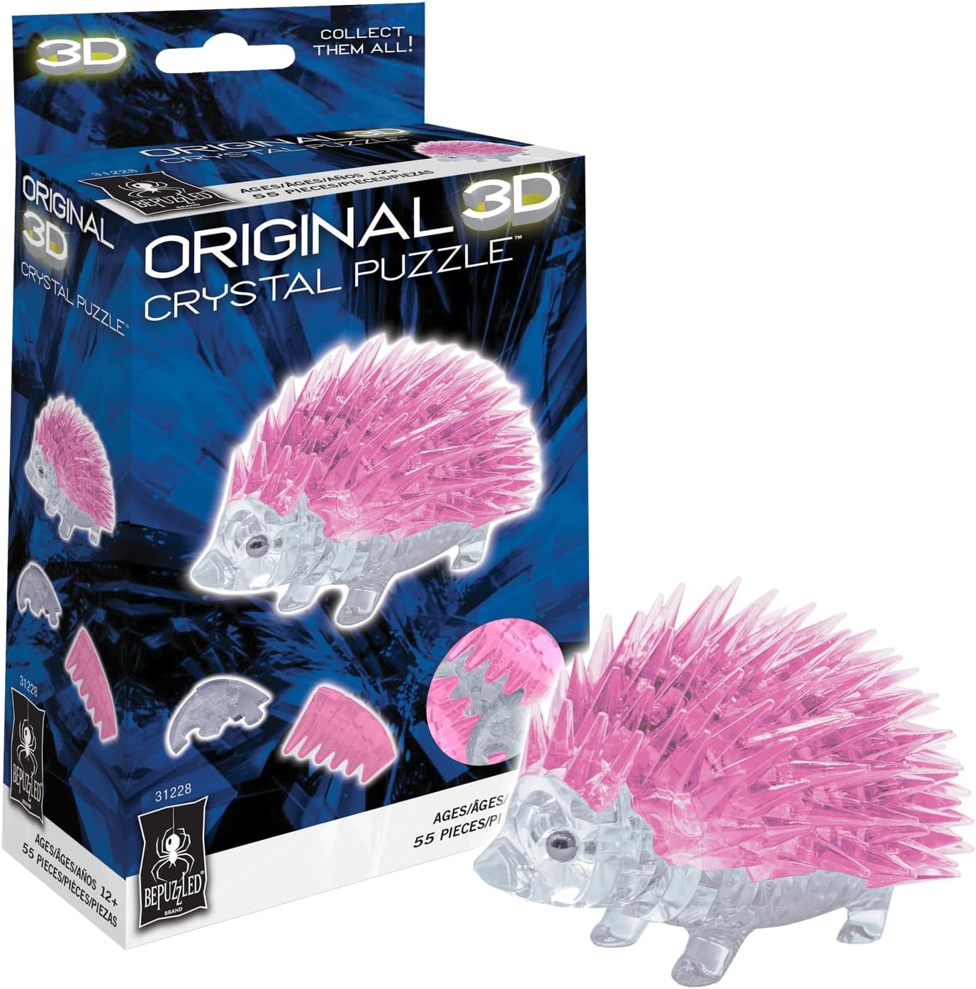 Pink Hedgehog 3D Crystal Puzzle-by-University Games