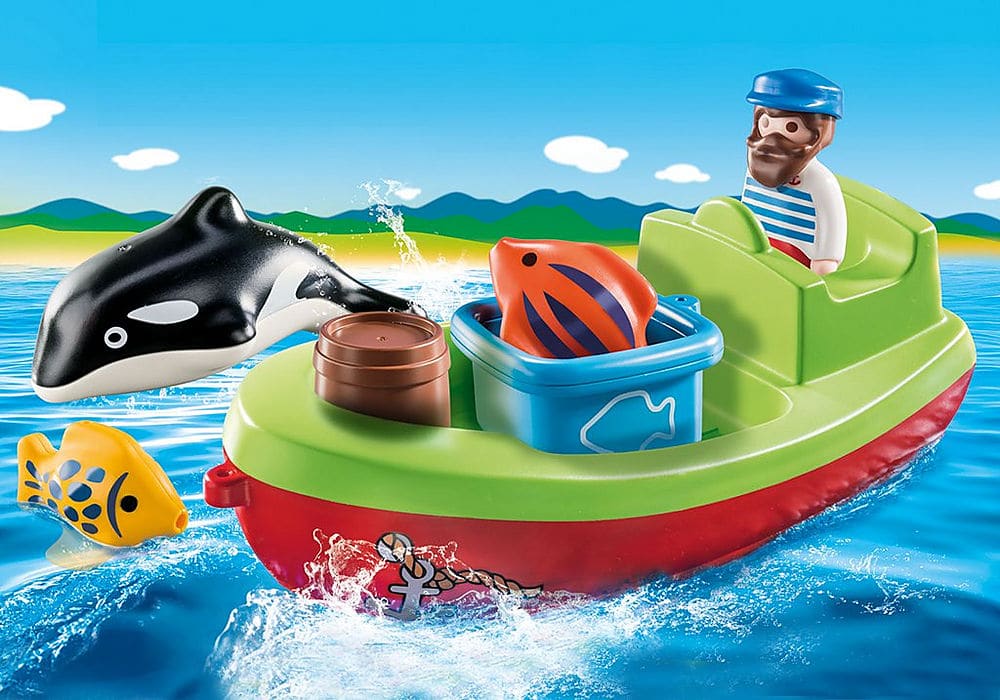 Playmobil 123 Fisherman With Boat by Playmobil