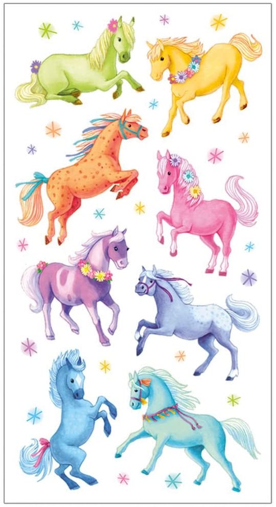 Ponies Glitter Rainbow Sticker by Peaceable Kingdom 1