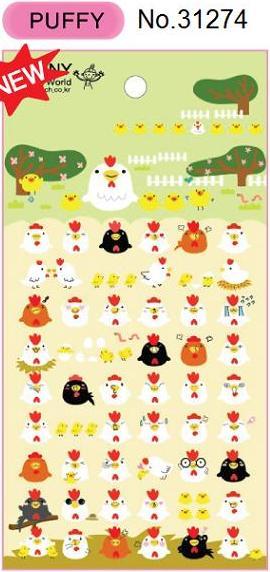 Puffy Chicken Stickers by BC USA