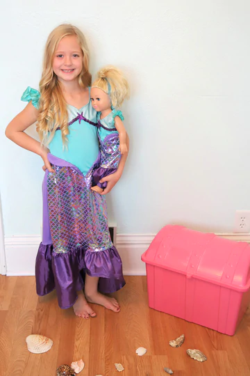 Purple Sparkle Mermaid Large 5 7 Years by Little Adventures 4