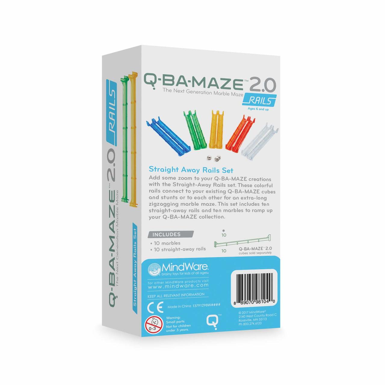 Q Ba Maze Straight Away Rails Add On by MindWare 2