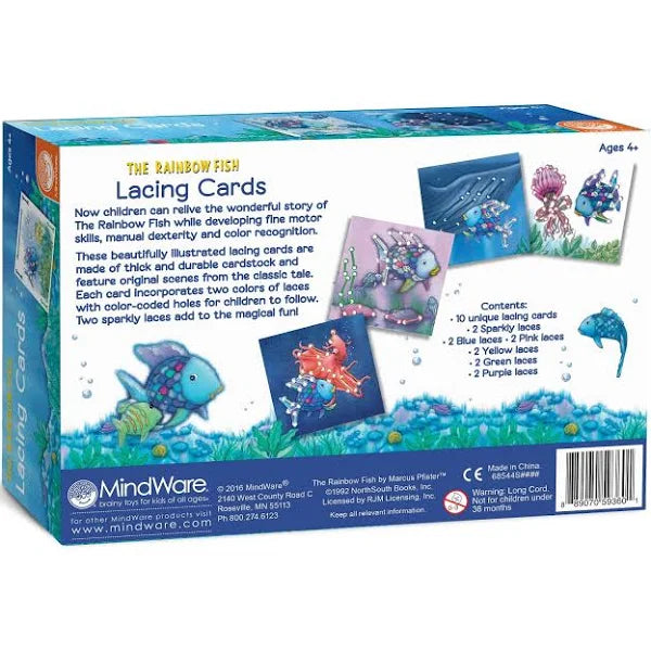 Rainbow Fish Lacing Cards by MindWare 3