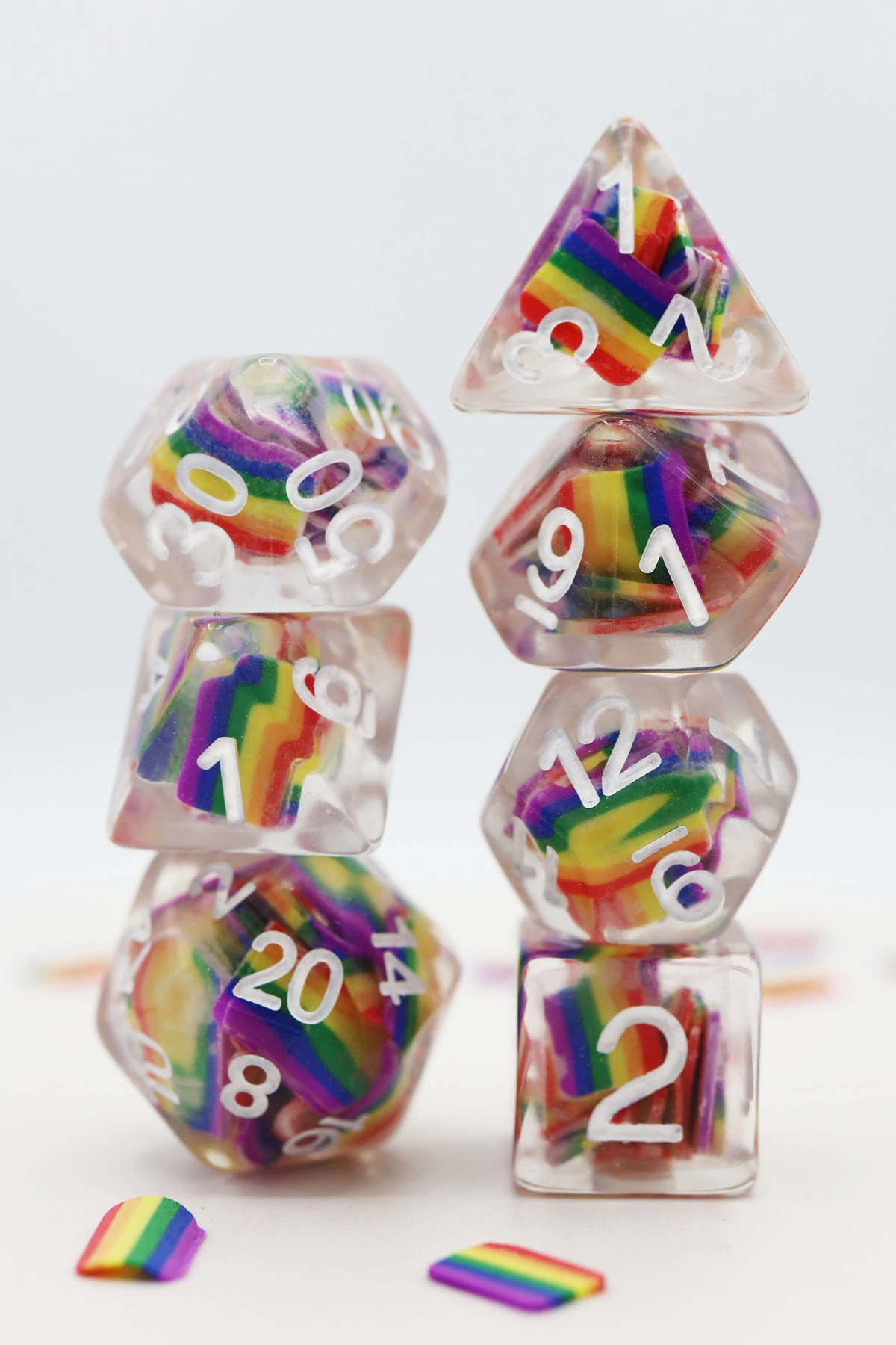 Rainbow Flag RPG Dice Set by Foam Brain Games 4