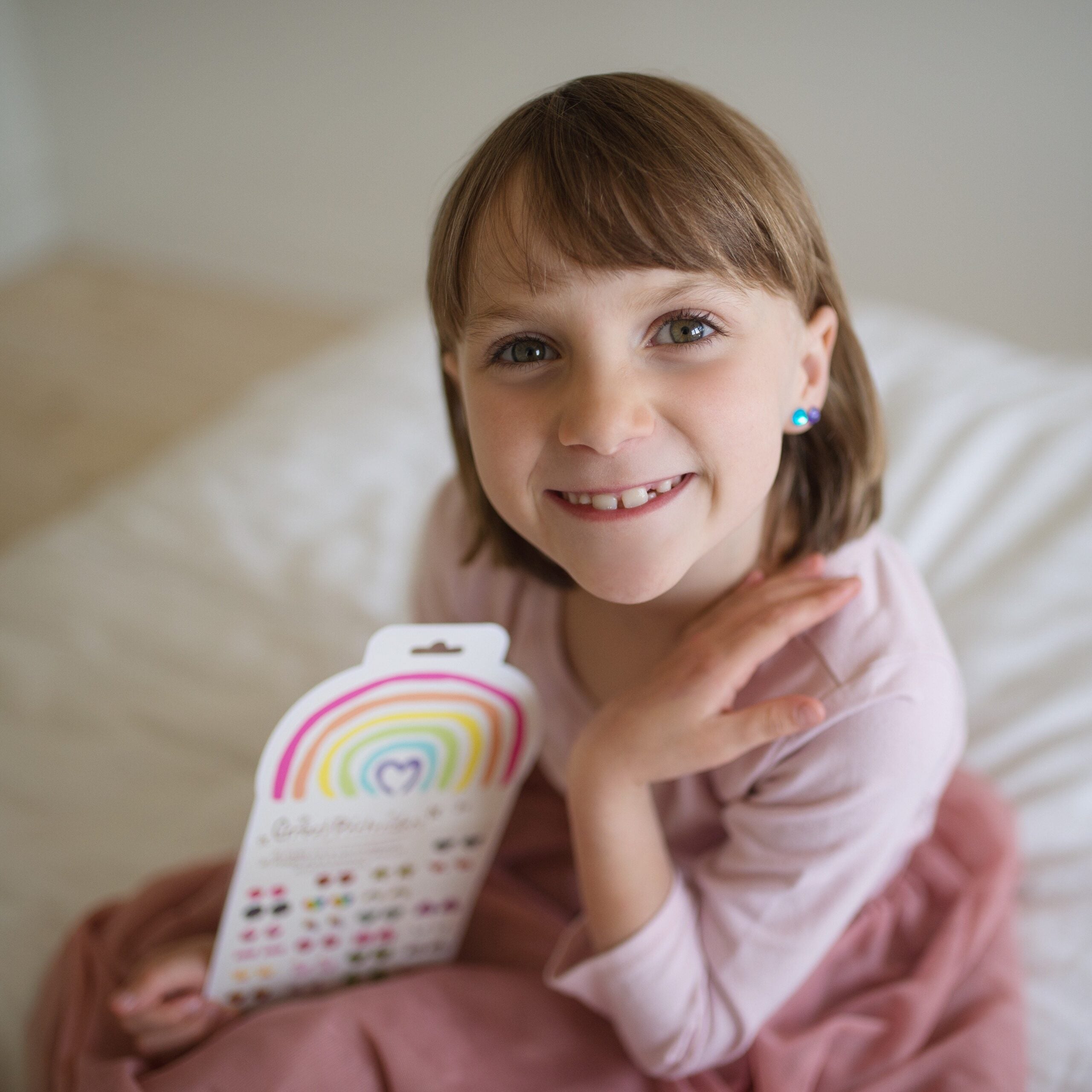 Rainbow Love Sticker Earrings by Great Pretenders 1 scaled