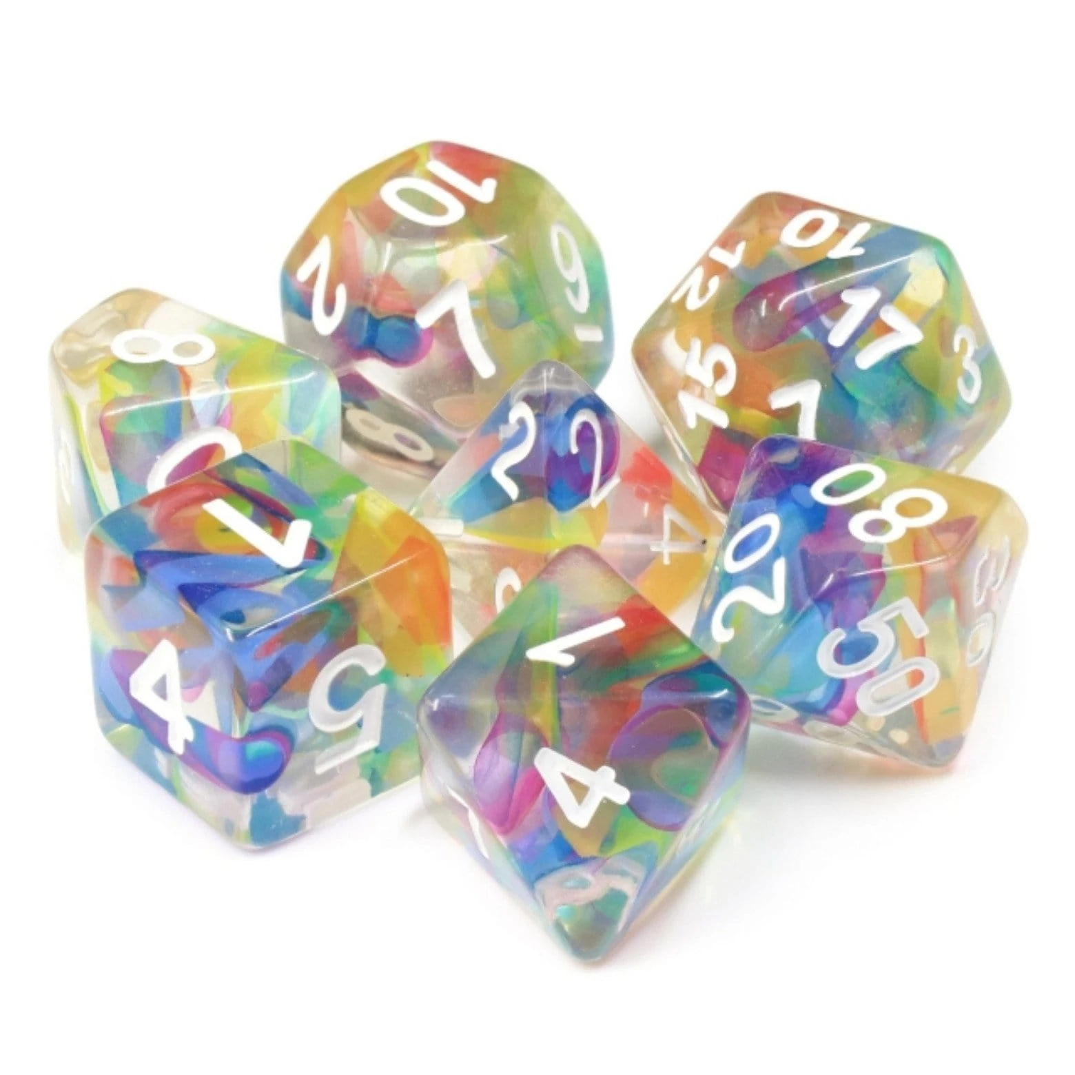Rainbow Ribbon RPG Dice Set by Foam Brain Games 3