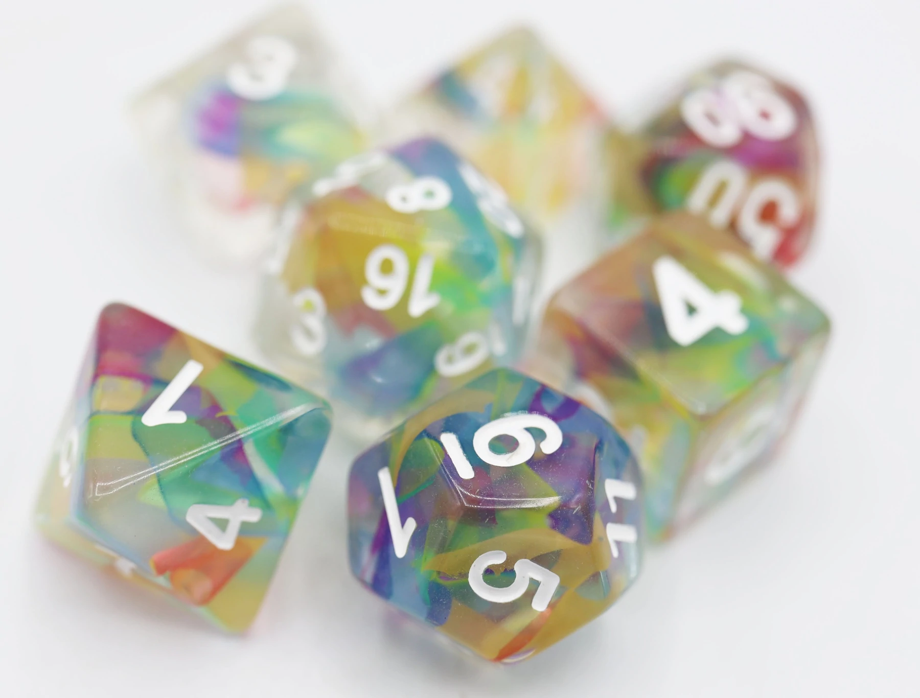 Rainbow Ribbon RPG Dice Set by Foam Brain Games 6
