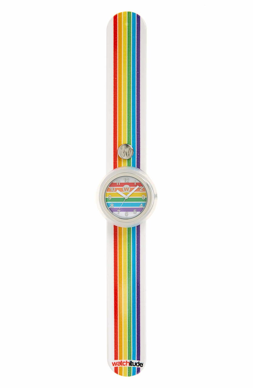 Rainbow Stripes Slap Watch by Watchitude 1