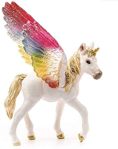 Rainbow Winged Unicorn Foal Figure by Schliech