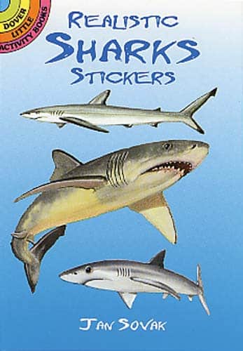 Realistic Sharks Stickers by Dover Publications
