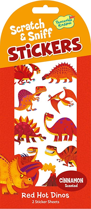 Red Hot Dinos Scratch and Sniff Sticker by Peaceable Kingdom