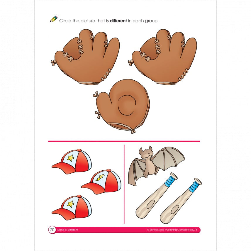 Same or Different Preschool Workbook by School Zone 1