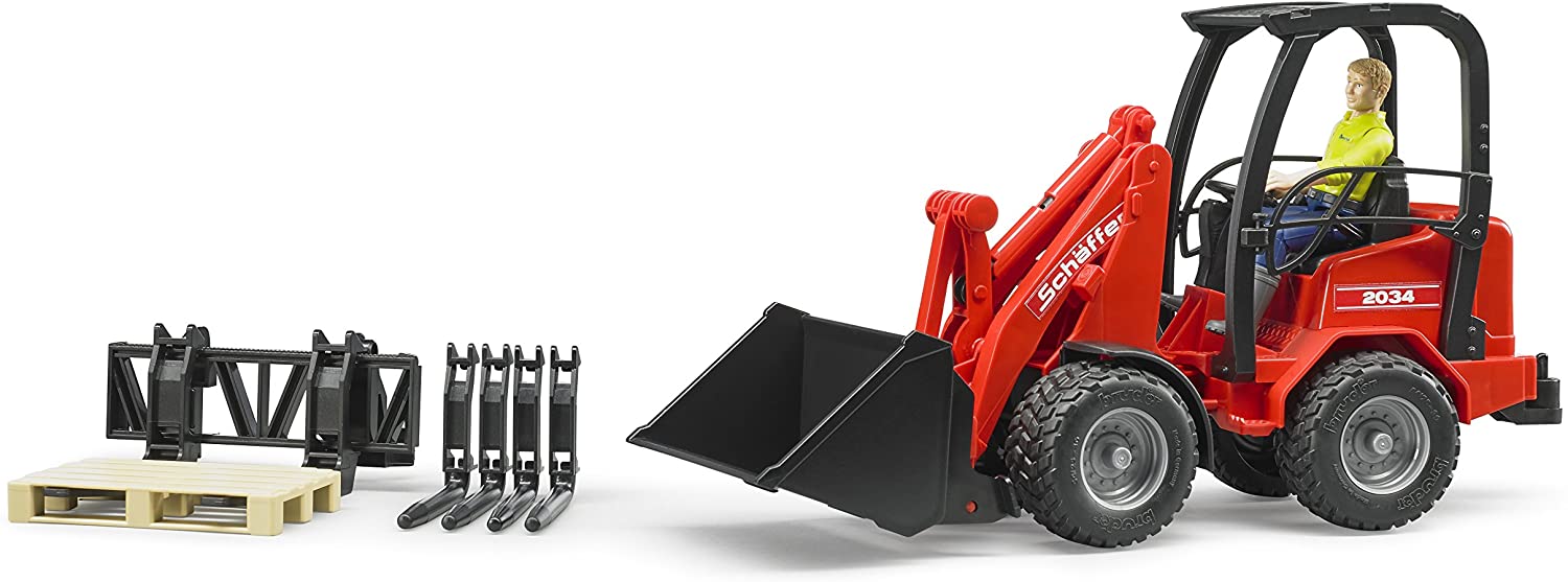 Schaeffer Compact Loader with Figure Accessories by Bruder
