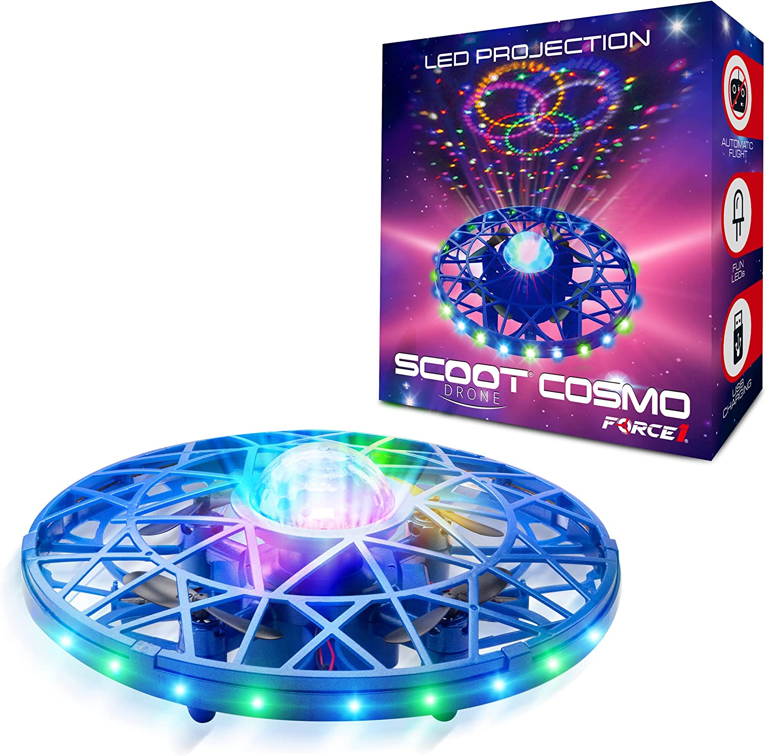 Scoot Cosmo LED Hand Operated Drone by Force1