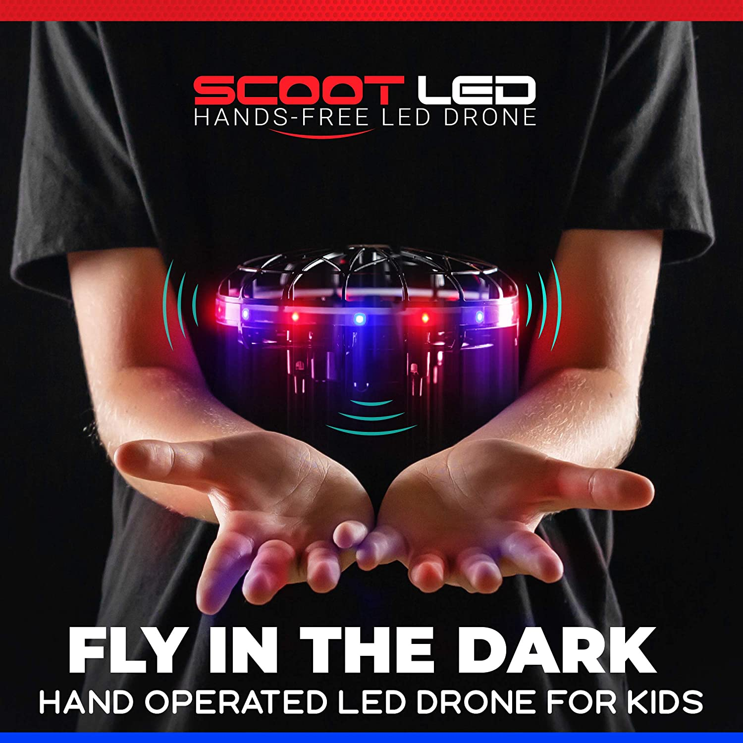 Scoot LED Hand Operated Drone RedBlue by Force1 1