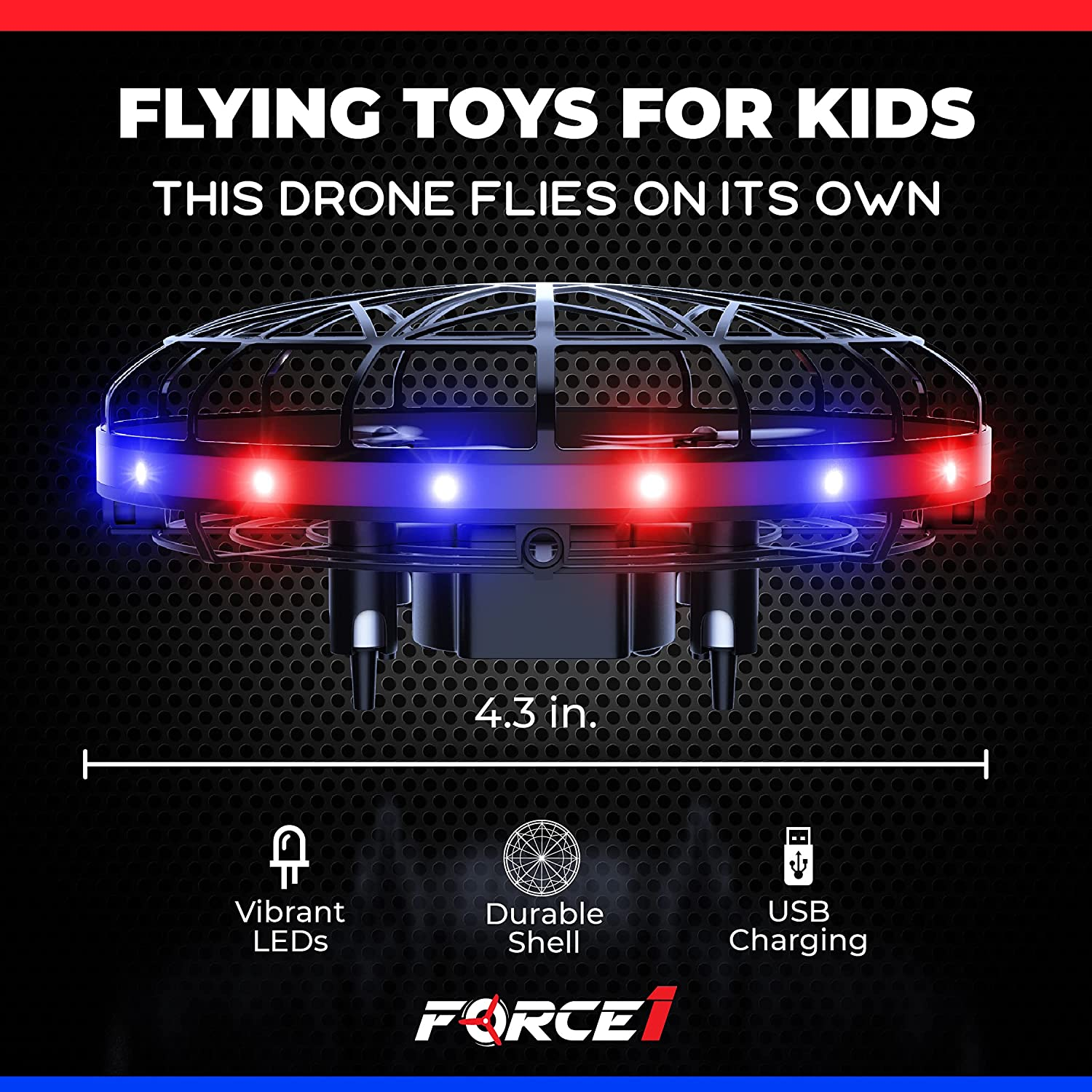 Scoot LED Hand Operated Drone RedBlue by Force1 5
