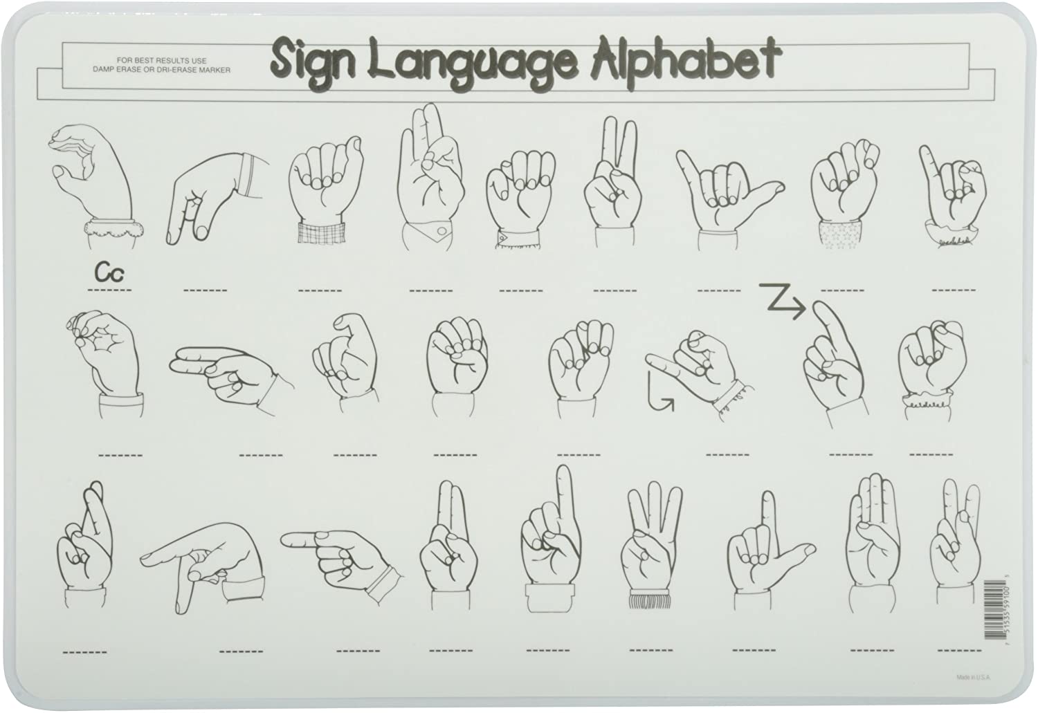 Sign Language Alphabet Placemat by Painless Learning 1