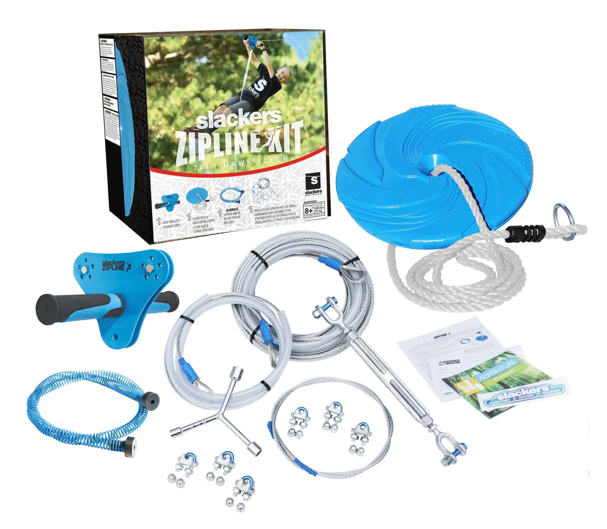 Slackers 70 Hawk Zipline Kit with Free Spring Brake Kit by Slackers