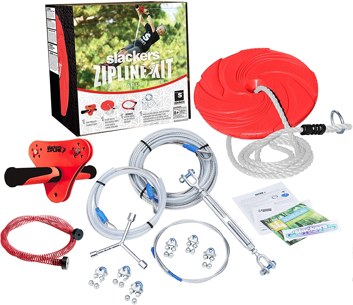 Slackers 90 Eagle Zipline Kit with Free Spring Brake Kit by Slackers