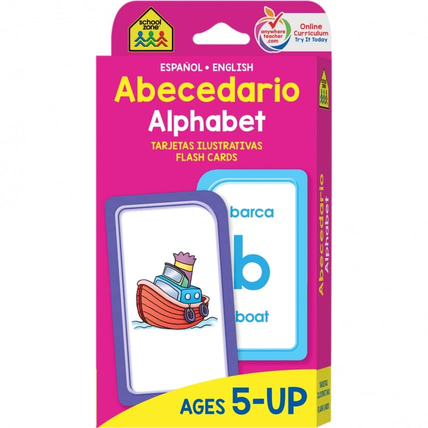 Spanish English Alphabet Flash Cards by School Zone