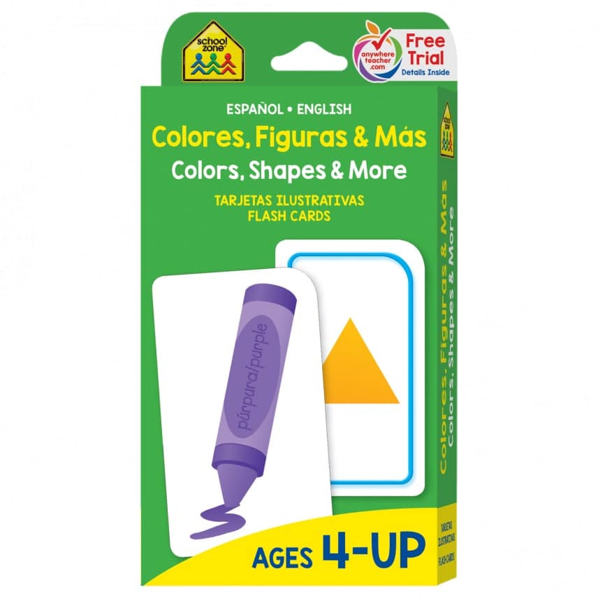 Spanish English Colors Shapes More Flash Cards by School Zone