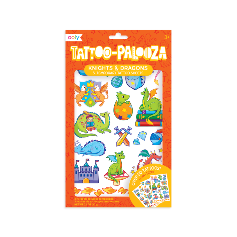 Tattoo Palooza Temporary Tattoos Knights and Dragons by Ooly