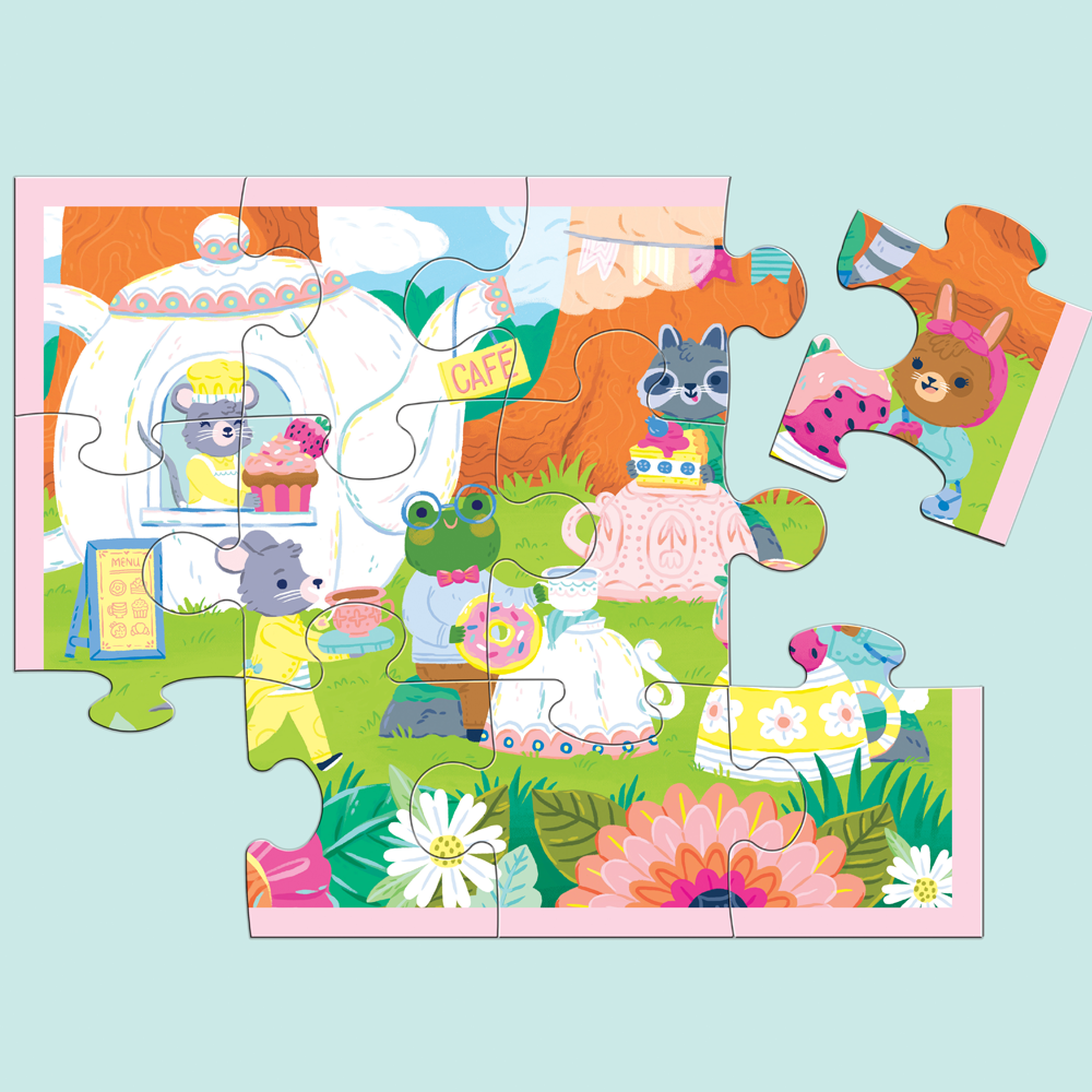 Tea Party 12pc Pouch Puzzle by Mudpuppy 2