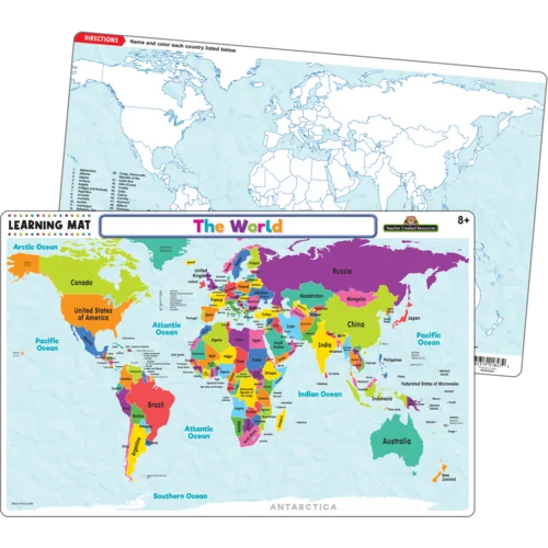 The World Map Learning Mat-by-Teacher Created Resources