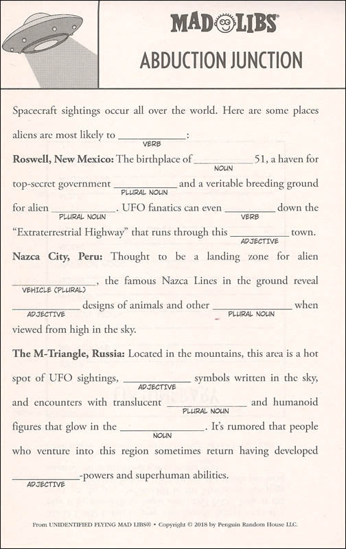 Unidentified Flying Mad Libs by Penguin Random House 2