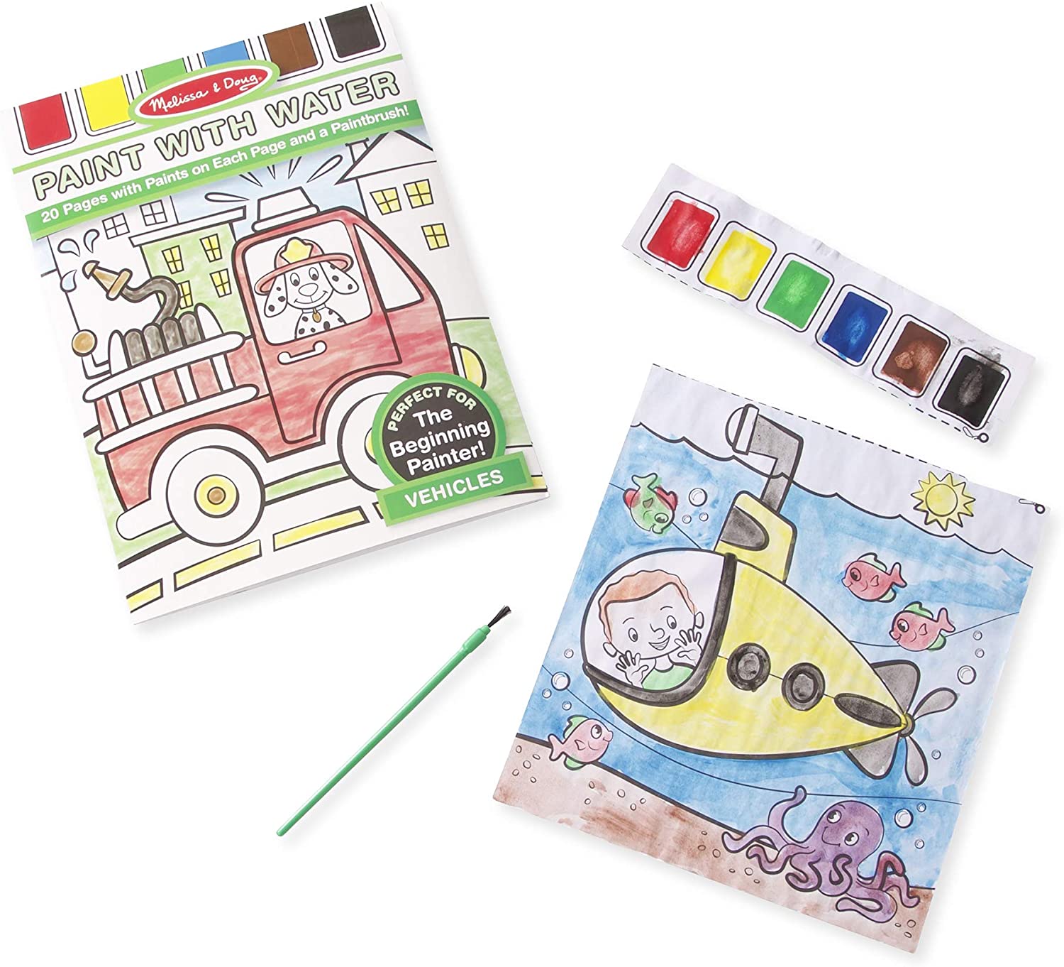 Vehicles Paint with Water Kids Art Pad by Melissa Doug 3