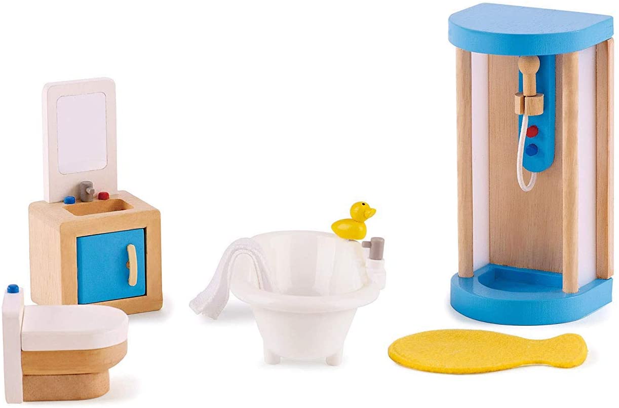Wooden Dollhouse Family Bathroom by Hape