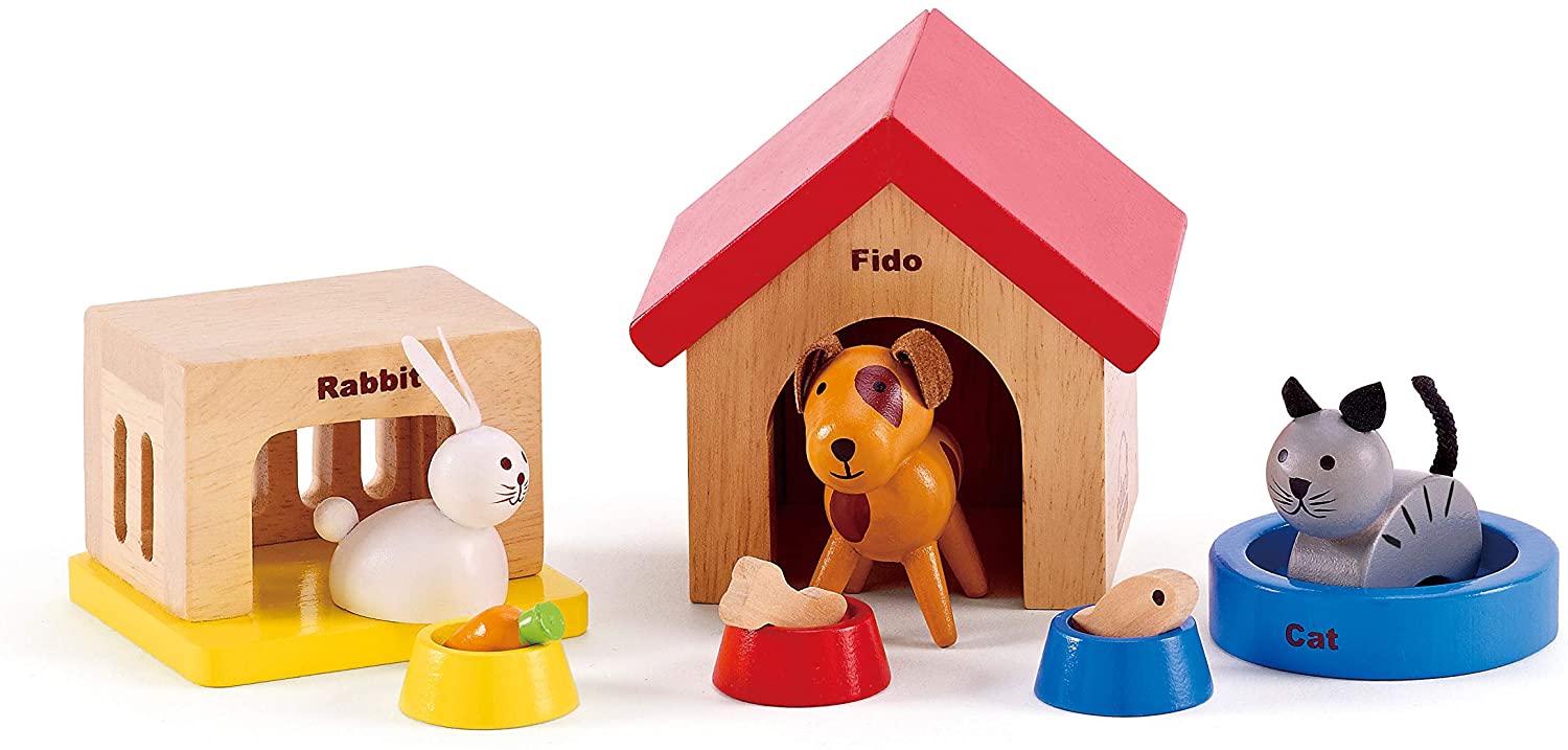 Wooden Dollhouse Family Pet Set by Hape 1