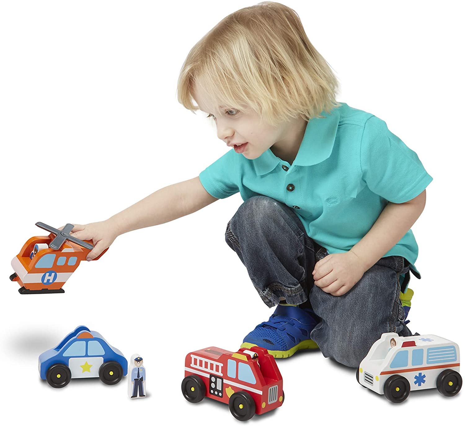 Wooden Emergency Vehicle Set by Melissa Doug 3