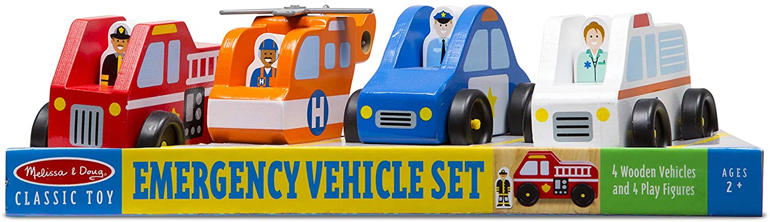 Wooden Emergency Vehicle Set by Melissa Doug 4