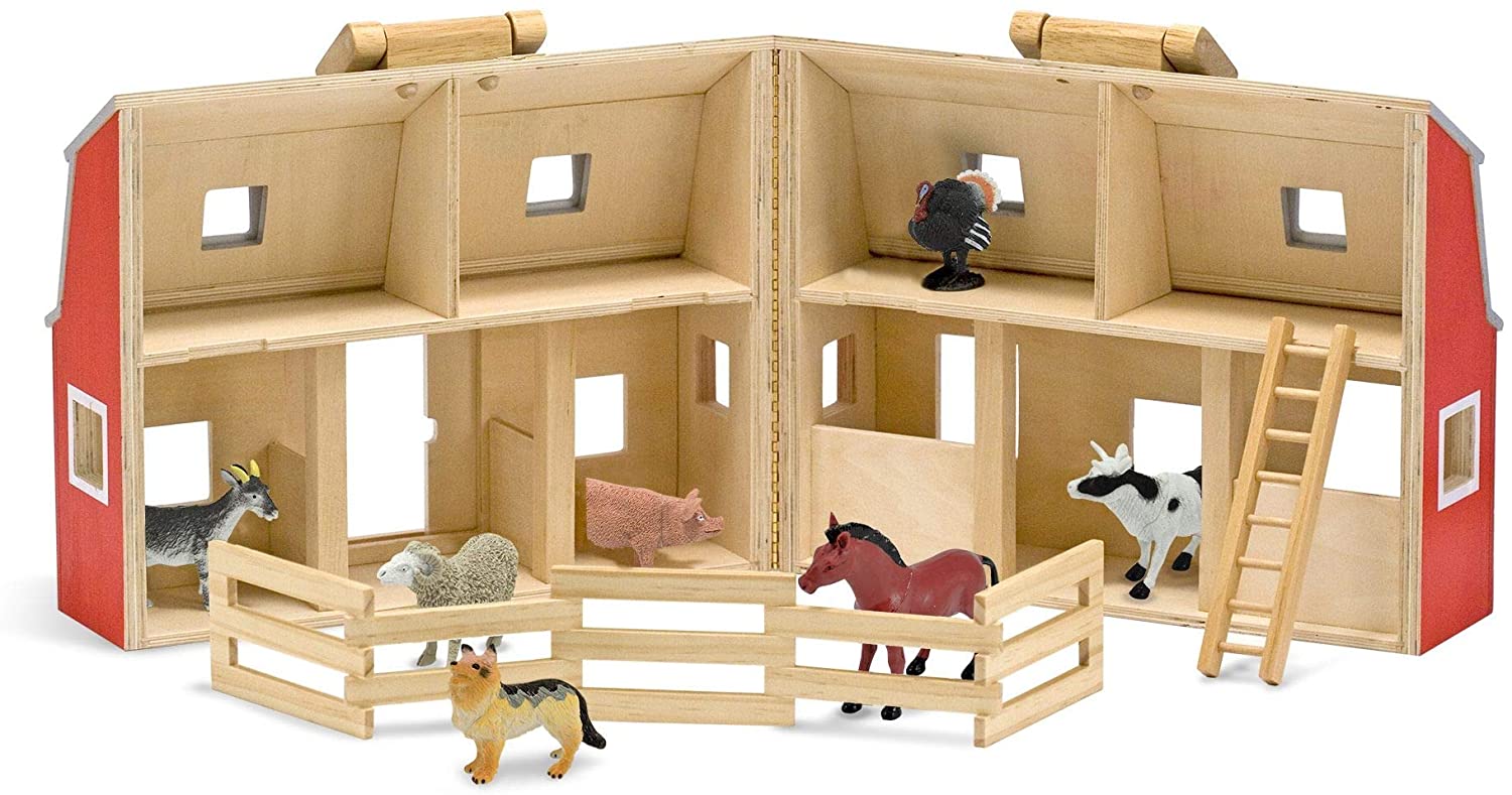 Wooden Fold Go Barn by Melissa Doug 1