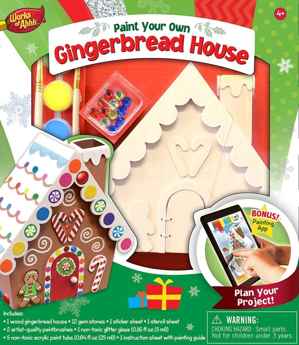 Wooden Gingerbread House Painting Kit by Works of Ahhh