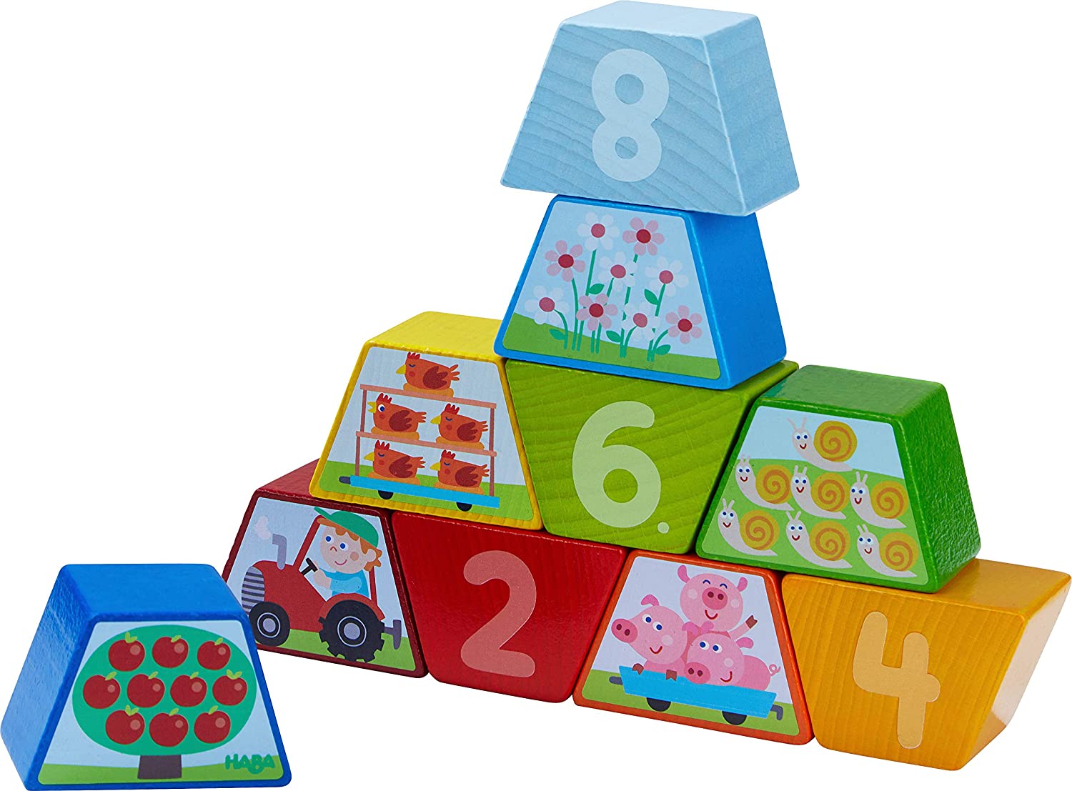 Wooden Numbers Farm Arranging Blocks by Haba 3